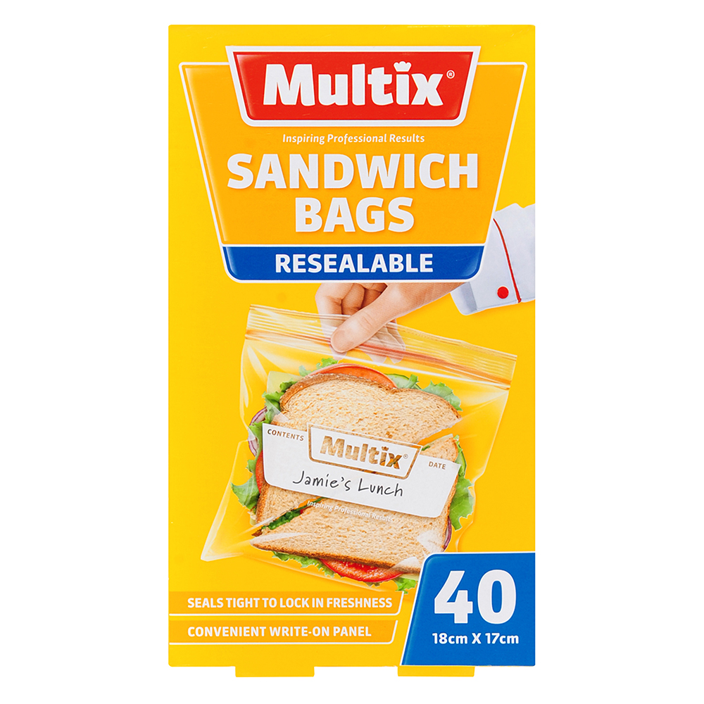 Multix Resealable Sandwich Bags 40 pack - Multix