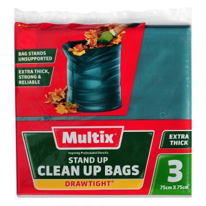 Multix Stand Up Drawtight Clean Up Bags 3 pack