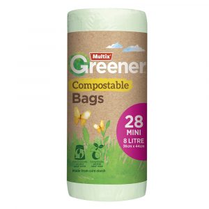Multix Greener Compostable Kitchen Tidy Bags Mini 28 pack