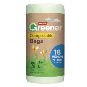 Multix Greener Compostable Kitchen Tidy Bags Medium 18 pack