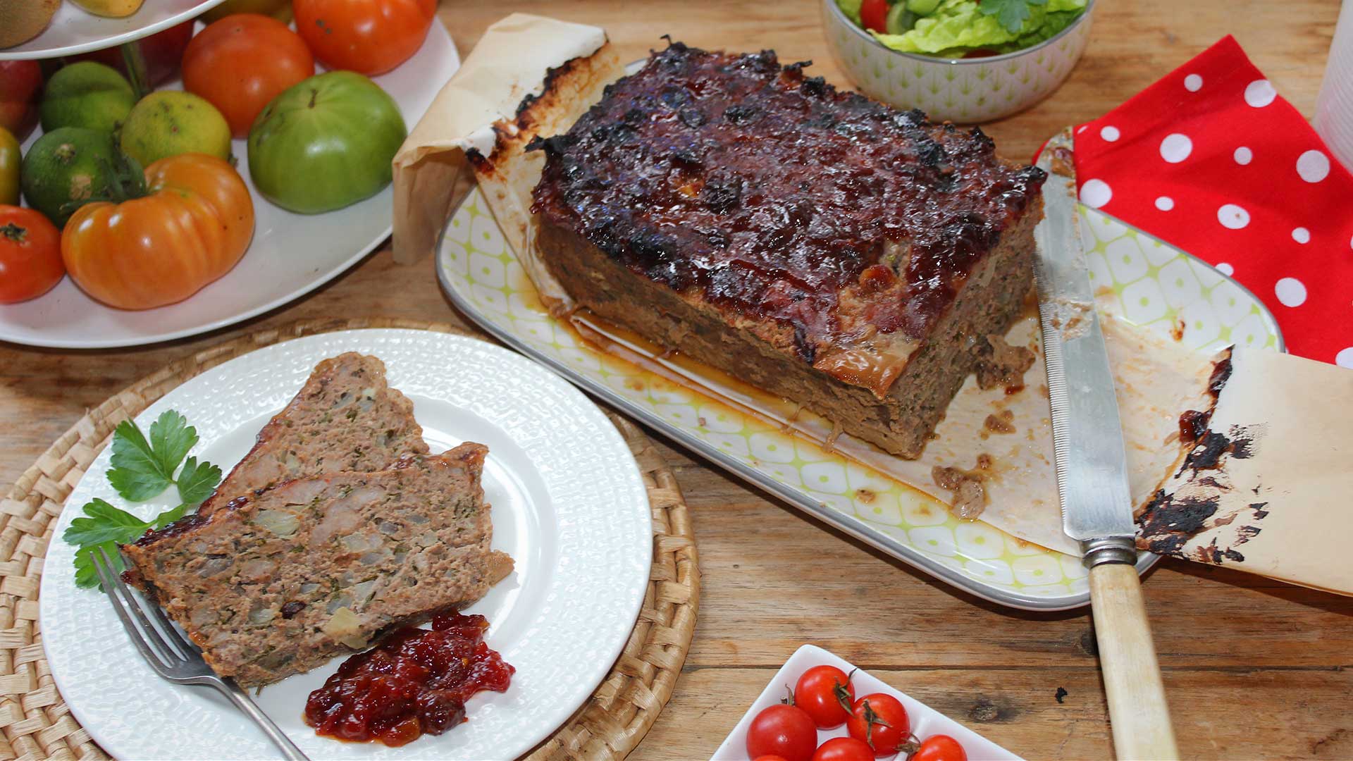 Meat loaf with fruit chutney glaze Multix