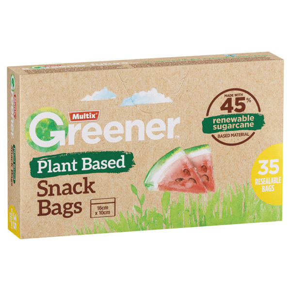 Multix Greener Plant Based Snack Bags 35 Pack Multix