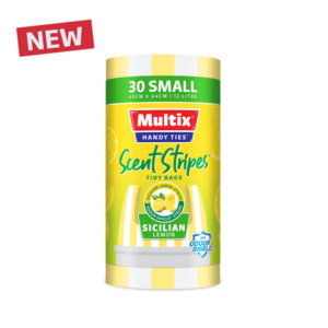 Multix Striped Scented Handy Tie Garbage Bag Sicilian Lemon