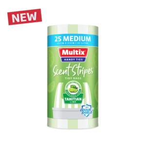 Multix Striped Scented Handy Tie Garbage Bag Tahitian Lime